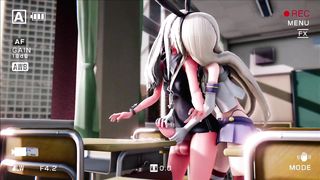 After College With Hermaphroditism Ro-chan & Shimakaze (MMD Futa)