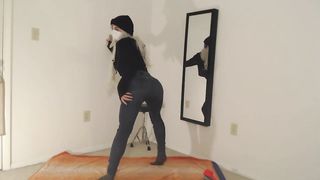 Uber-Cute Trap in Cock-Squeezing Denim Humps A Dragon Beef Whistle Until She Spunks