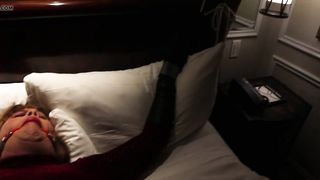 Dani T leather tied and fighting