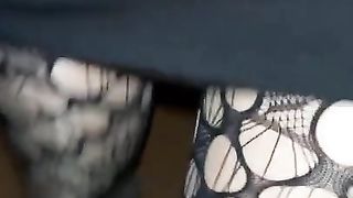 Walk in the park dressed in fishnet tights