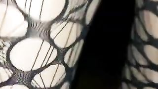 Walk in the park dressed in fishnet tights