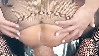 Sissy Teaching with Mr.Hankeys gigantic faux-cock for dominatrix