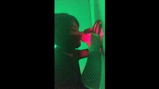 Sissy Lisa Rhea servicing 2 gloryhole meatpipes and  take jism