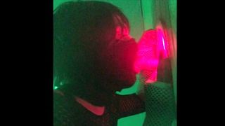 Sissy Lisa Rhea servicing 2 gloryhole meatpipes and  take jism