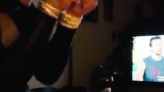 CD sissy coerced to inhale big black cock fuck stick as penalty