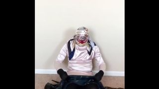 Extraordinary scarf ball-gagged mega-bitch