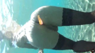 dark-hued tights and assfucking beads in the river