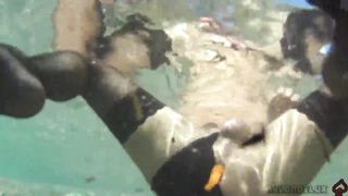 dark-hued tights and assfucking beads in the river