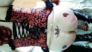 T-Girl CD Selonis poking Machine anal invasion Sesh Part 1