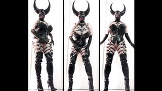 CD Satan Spandex Condom Lady Domme Demon Fetish Goddess