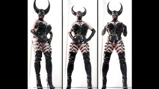 CD Satan Spandex Condom Lady Domme Demon Fetish Goddess