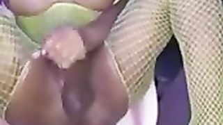 Hefty bone t-model demonstrating jerking her cumbot