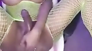 Hefty bone t-model demonstrating jerking her cumbot