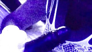 Vanesa blowing her dark-hued boy's manhood