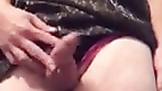 Toying with my girlcock and spanking my bum