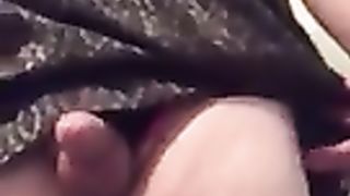 Toying with my girlcock and spanking my bum