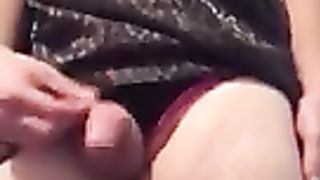 Toying with my girlcock and spanking my bum