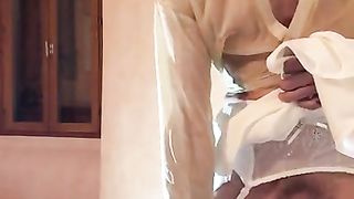 Sissy Traceytv satin microskirt encaged plugged two