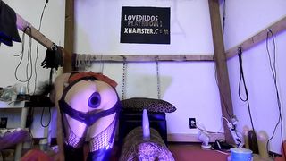 Bobbie sitting on ginormous spreader