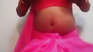 PriyaSissy In Rosy Saree Frolicking With her Molten Stunning Penis