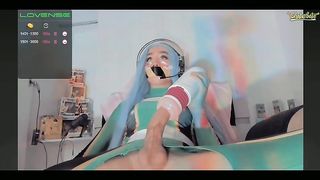 Super-Cute anime she-male pomping her phat stiffy