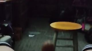 Trans nymph shoots a load dressed in mittens