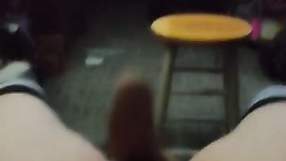 Trans nymph shoots a load dressed in mittens