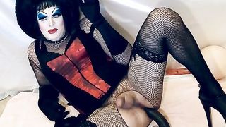 SlutDebra, sissy breezy, smokes and porks giant ebony fuck stick