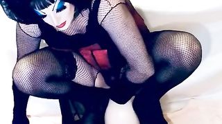 Make-Up Sissy Biotch Debra rails and smashes her faux-cocks