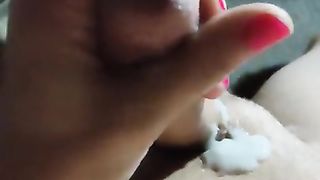 Spunk while railing my magic wand