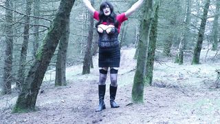 crossdress outdoors chatting sloppy for Peter