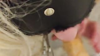 Deep jaws on fake penis