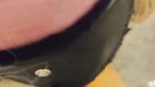 Deep jaws on fake penis