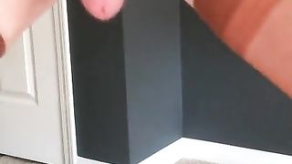 Crossdresser jizz flow in FF stocking and mind-blowing crimson high-heeled shoes