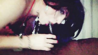 BIG BLACK COCK Predominates My Milky Sissy Queer Throat