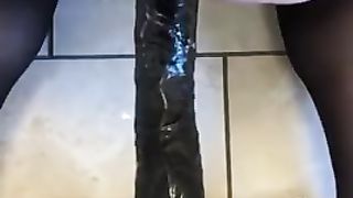 sissycumslut209 taking BIG BLACK COCK fake penis