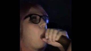 Rosy hair trans superslut gasp on big black cock and facial cumshot