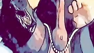 Cartoon'd in sheerblacksilk, daffyduck fashion, jizz-shotgun hetero up