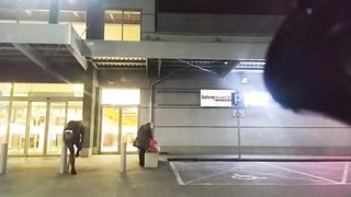 CROSSDRESSER IN PUBLIC TAKE OF HER STILETTOS IN PUBLIC NEAR DOLL