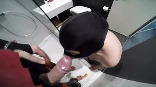 Urinating in g-string and jaws