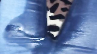 sammie crossed slow urinate in denim