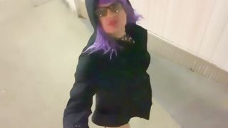 RISKY Public Mega-Bitch, downtown Ambling in Underpants, Boys Walk by