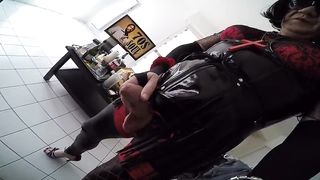 Stylish mature she-male banged