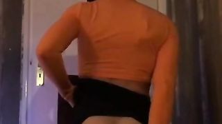 Jaw-Dropping cd in microskirt and cool nymph clothes