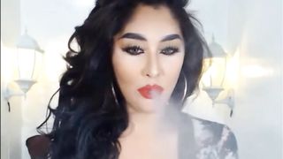 Smoking warm she-creature