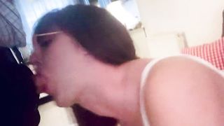 Mr. Tutor blows a load in the facehole of a kinky college girl