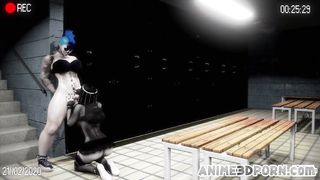 Geek cockslut firm romped by 2 futas in the locker bedroom