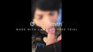 Sissy showcases pees and bj's in the woods