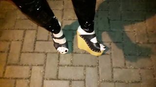 beautiful soles, platform tucks and spandex stretch pants