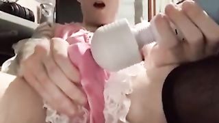 Miserable sissy delilah jizm in her cell with bodywand so hasty